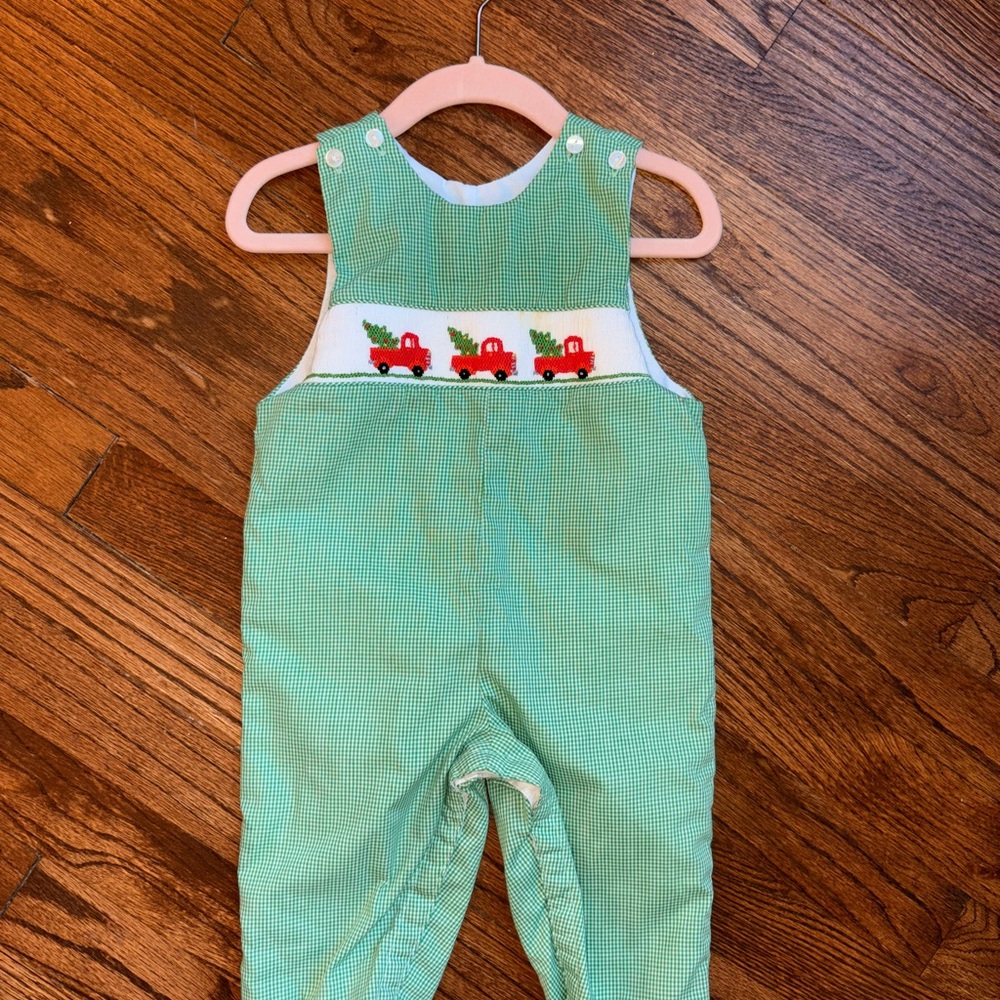 Petit Bebe Boys Christmas Holiday Green Longall